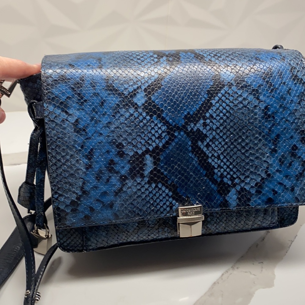 Zadig and Voltaire cobalt blue snakeskin crossbody - Picture 10 of 16